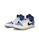 Blue White Paisley Custom Air Jordan 1 Mid-shecustomize