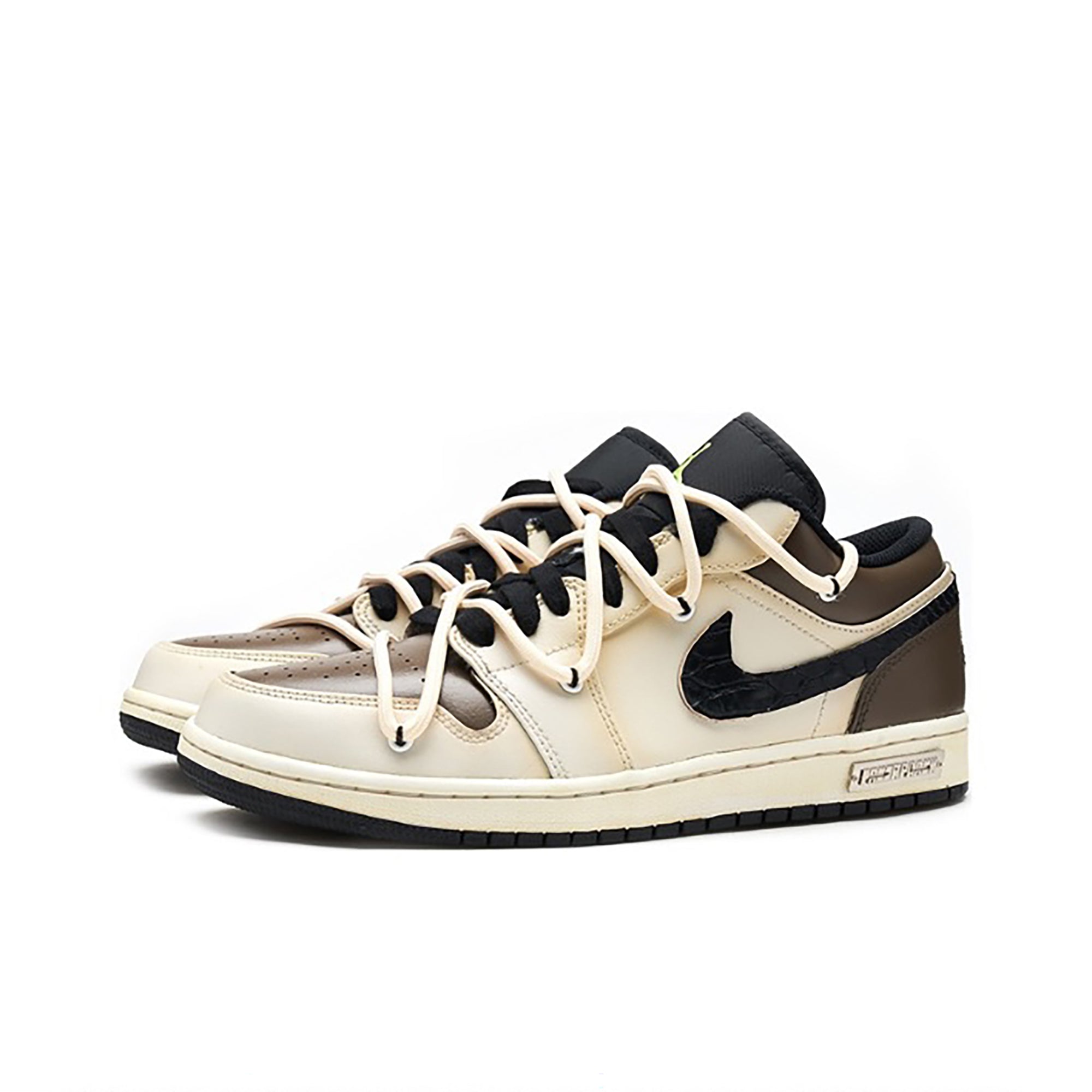 Brown White Custom Air Jordan 1-shecustomize