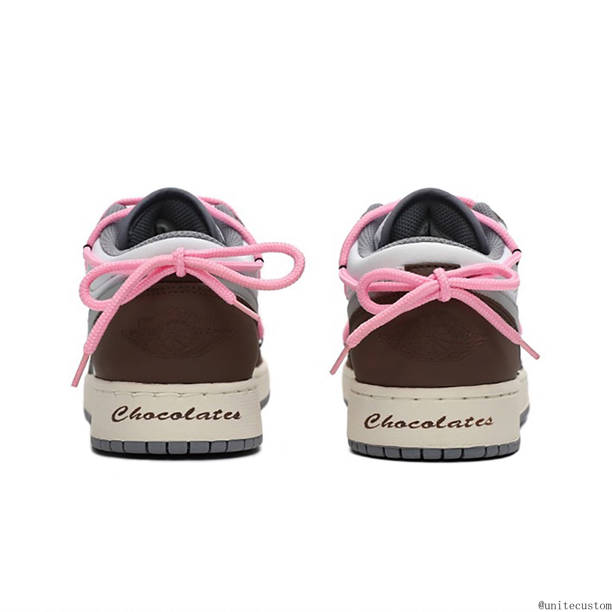 Brown White Pink Custom Air Jordan 1 Low-shecustomize