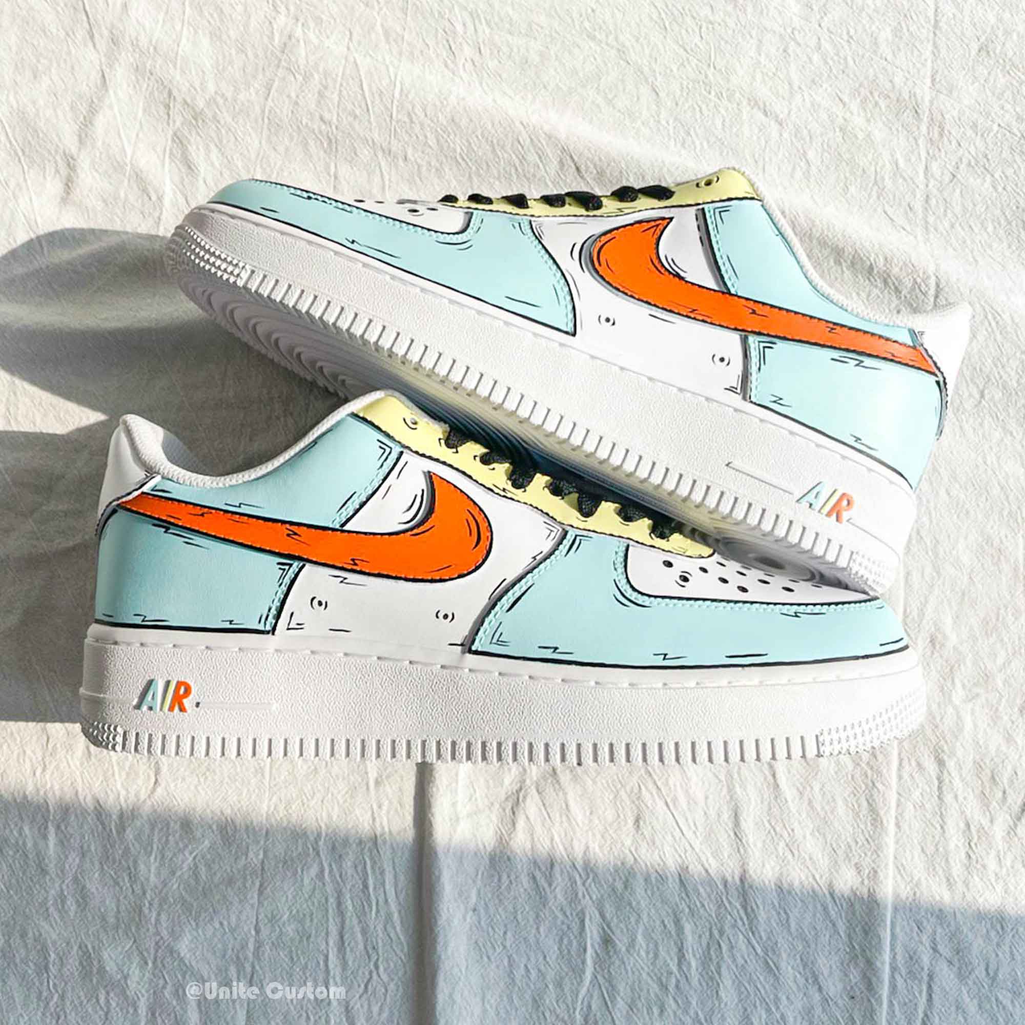 Cartoon Blue Orange Custom Air Force 1-shecustomize
