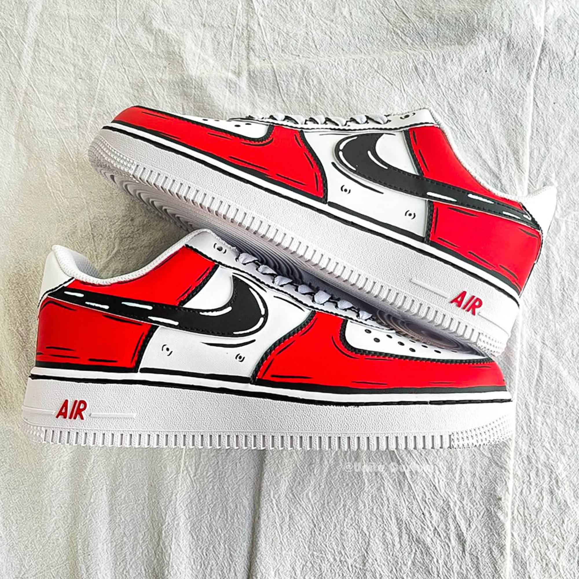 Cartoon Red Custom Air Force 1-shecustomize