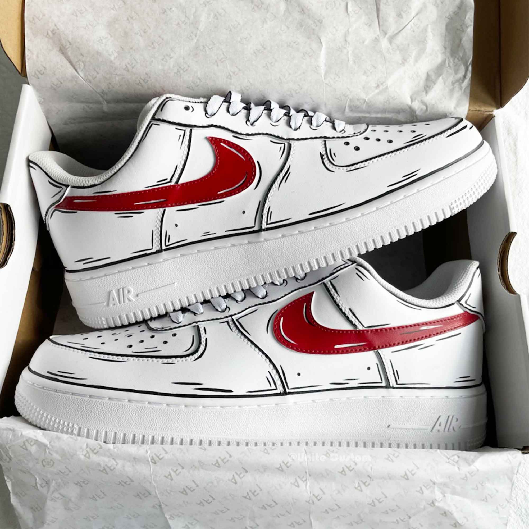 Cartoon Red Custom Air Force 1-shecustomize