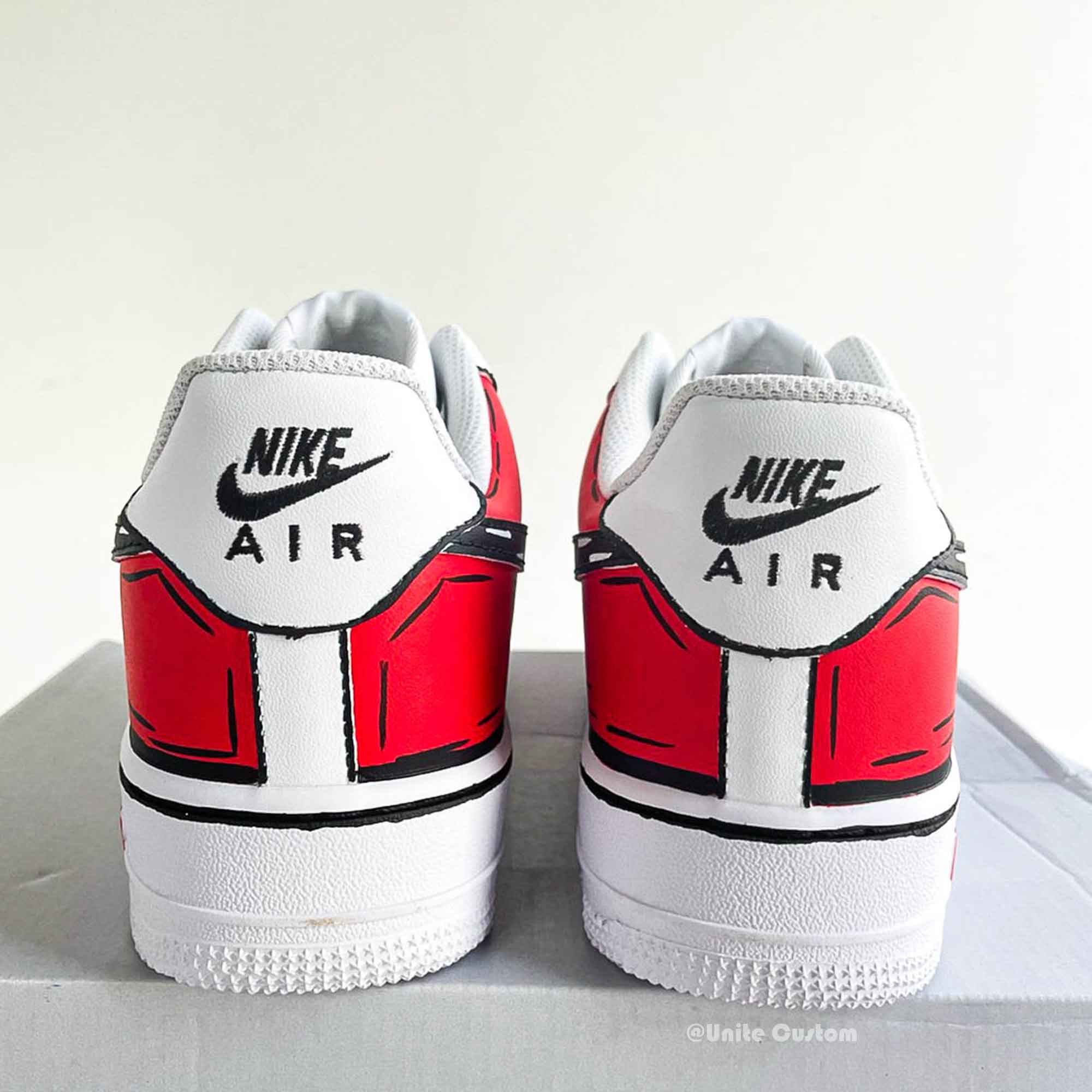Cartoon Red Custom Air Force 1-shecustomize