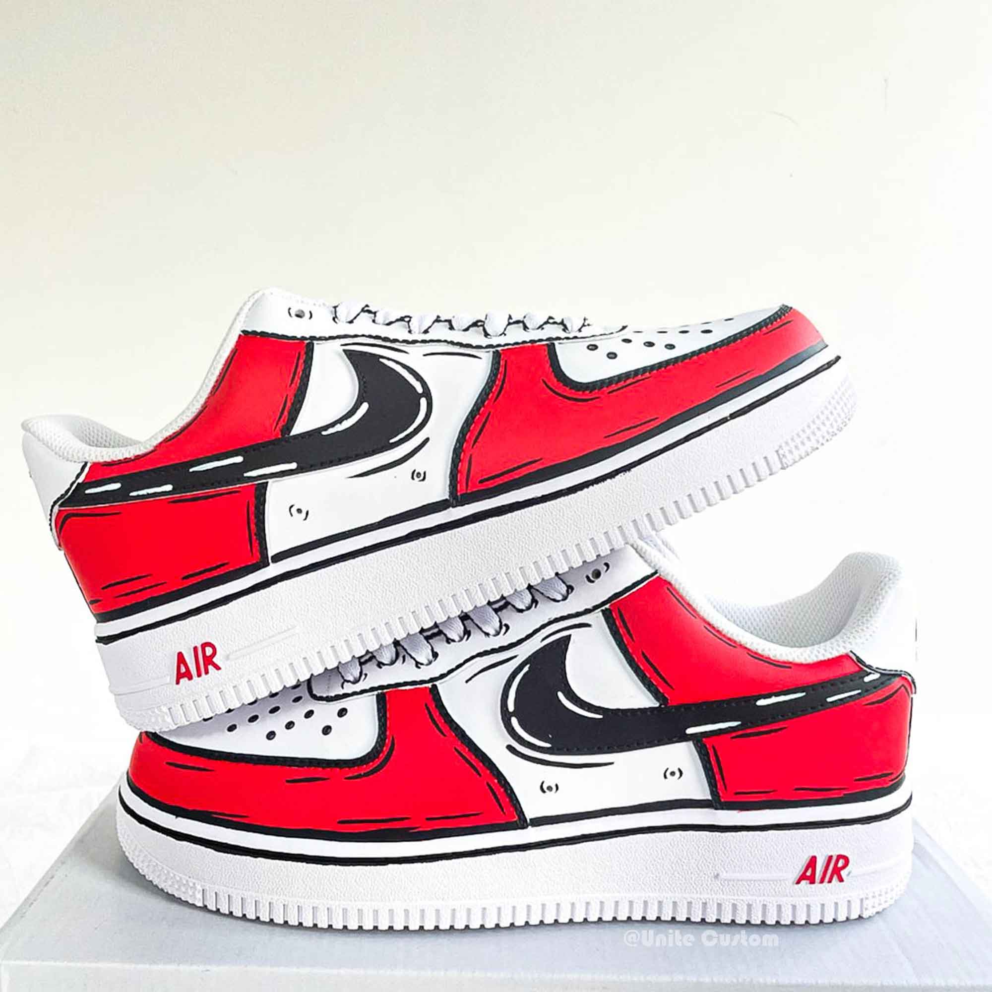 Cartoon Red Custom Air Force 1-shecustomize