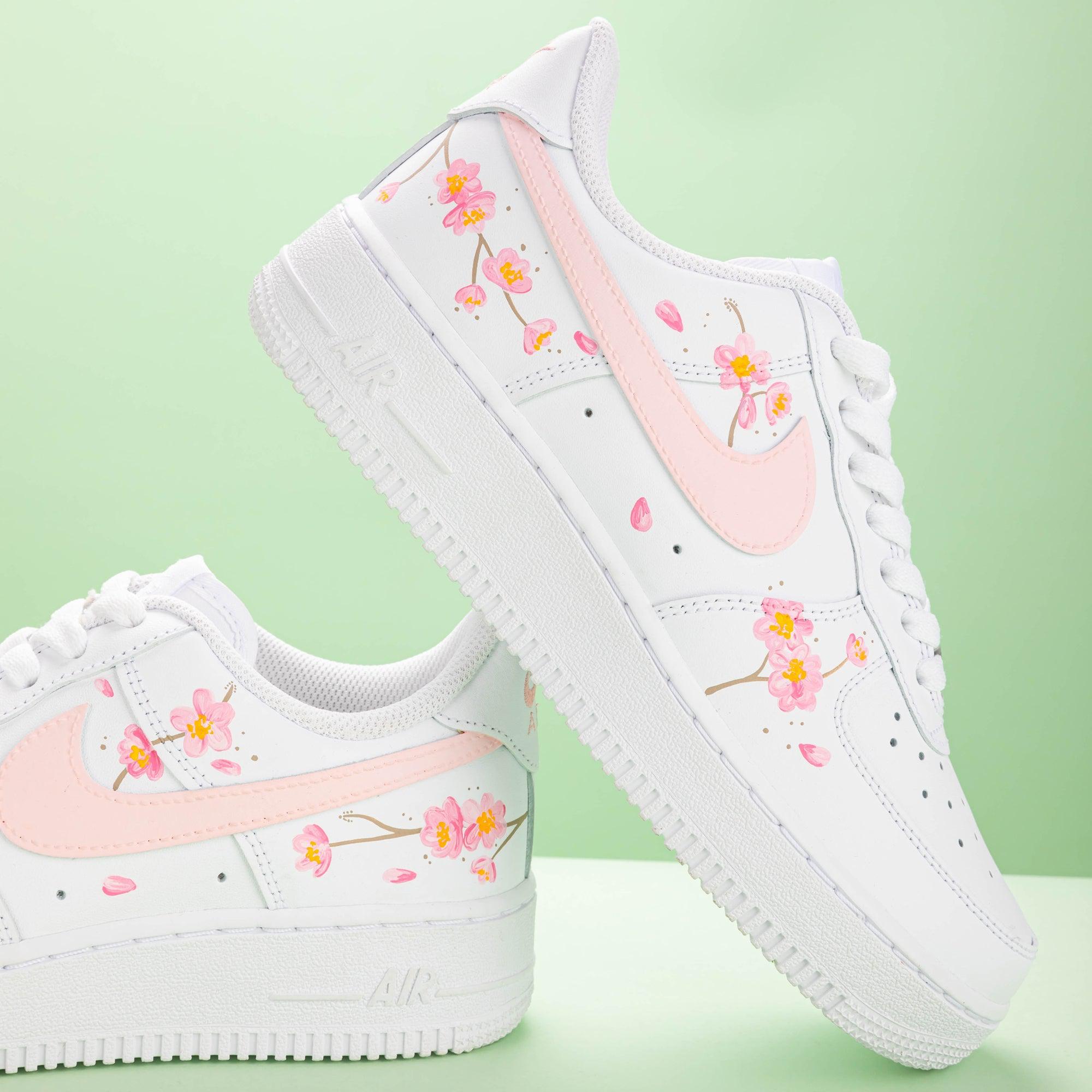 Cherry Blossoms Flower Air Force 1s Custom Shoes Sneakers-shecustomize