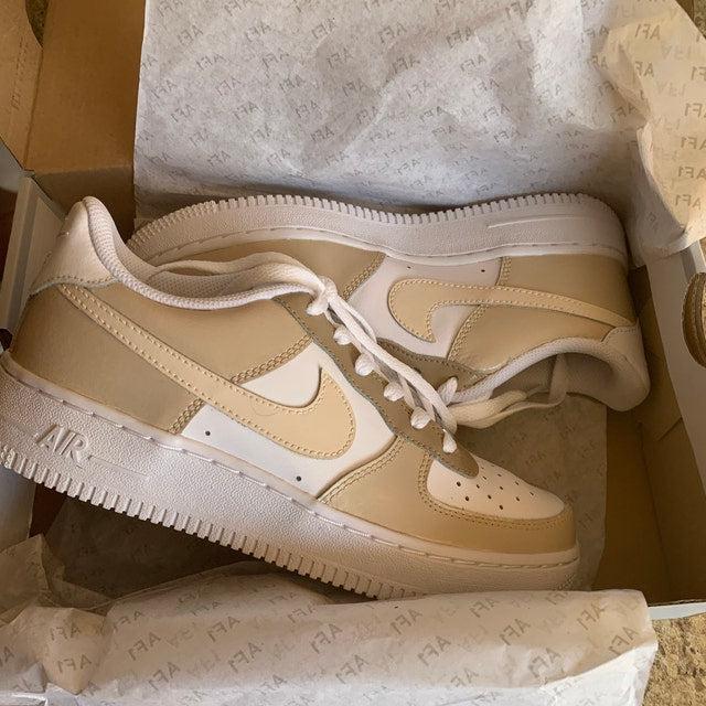 Cream Custom Air Force 1's-shecustomize