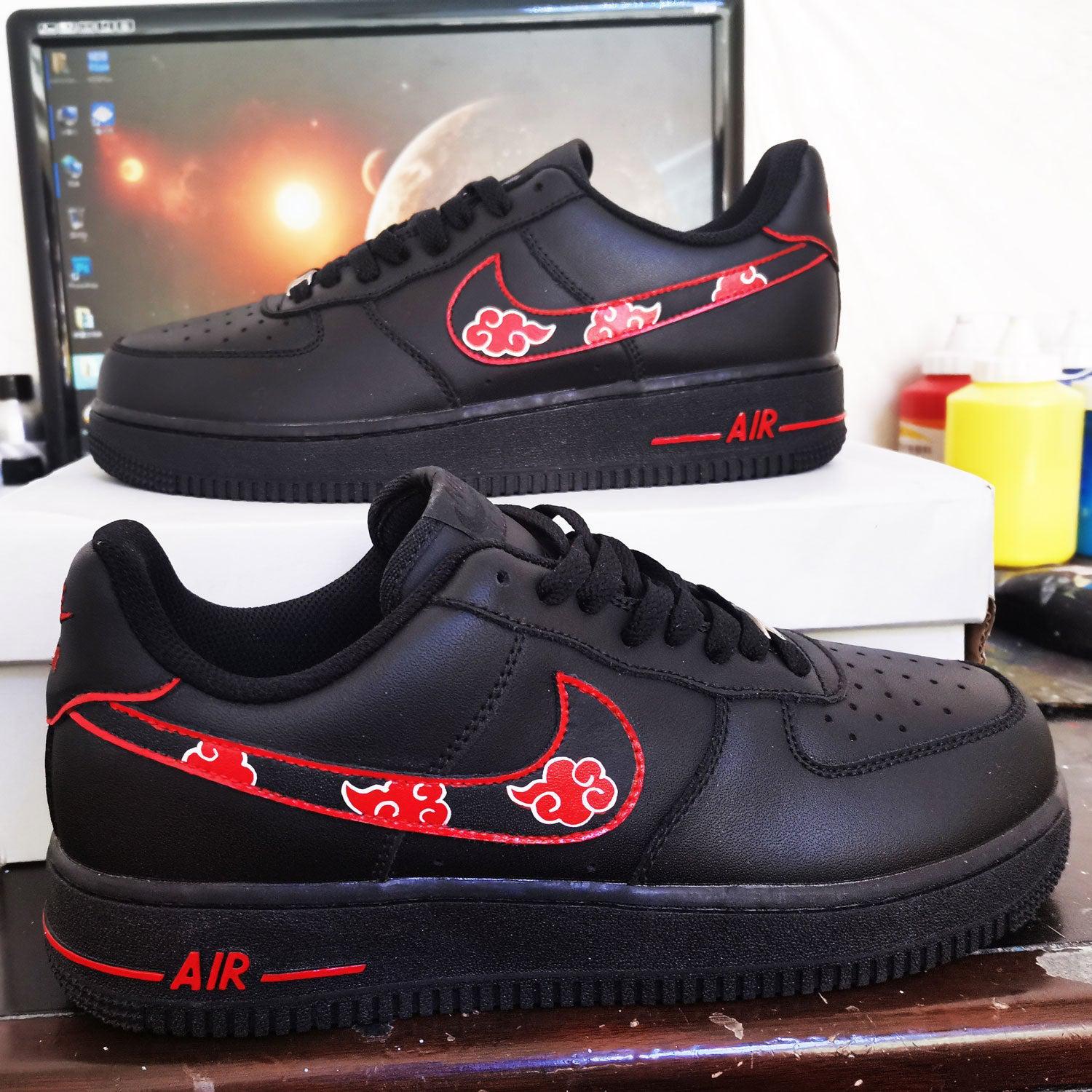 Custom Air Force 1 AKATSUKI CLOUDS BLACK-shecustomize