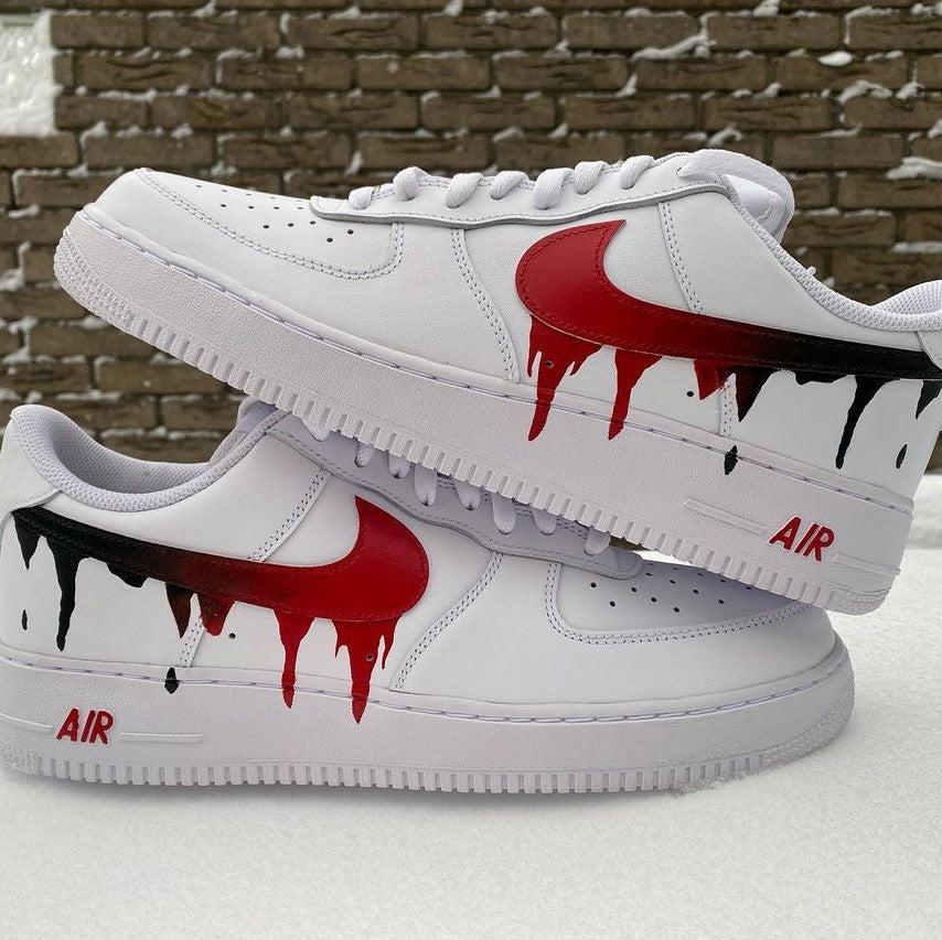 Custom Air Force 1 Aqua Red-shecustomize