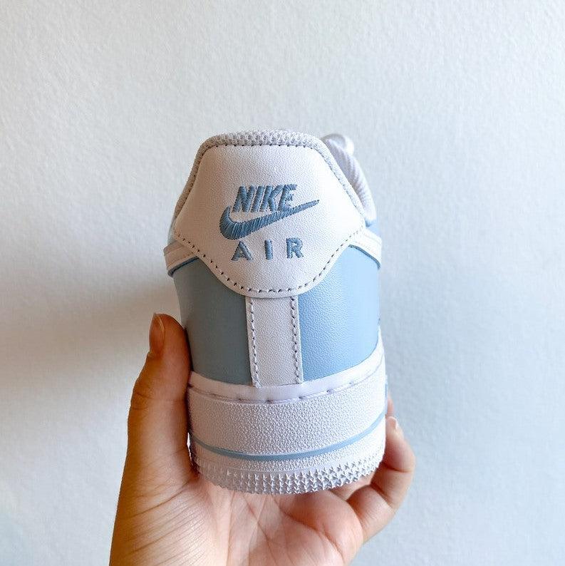 Custom Air Force 1 Baby Blue Colour Block-shecustomize