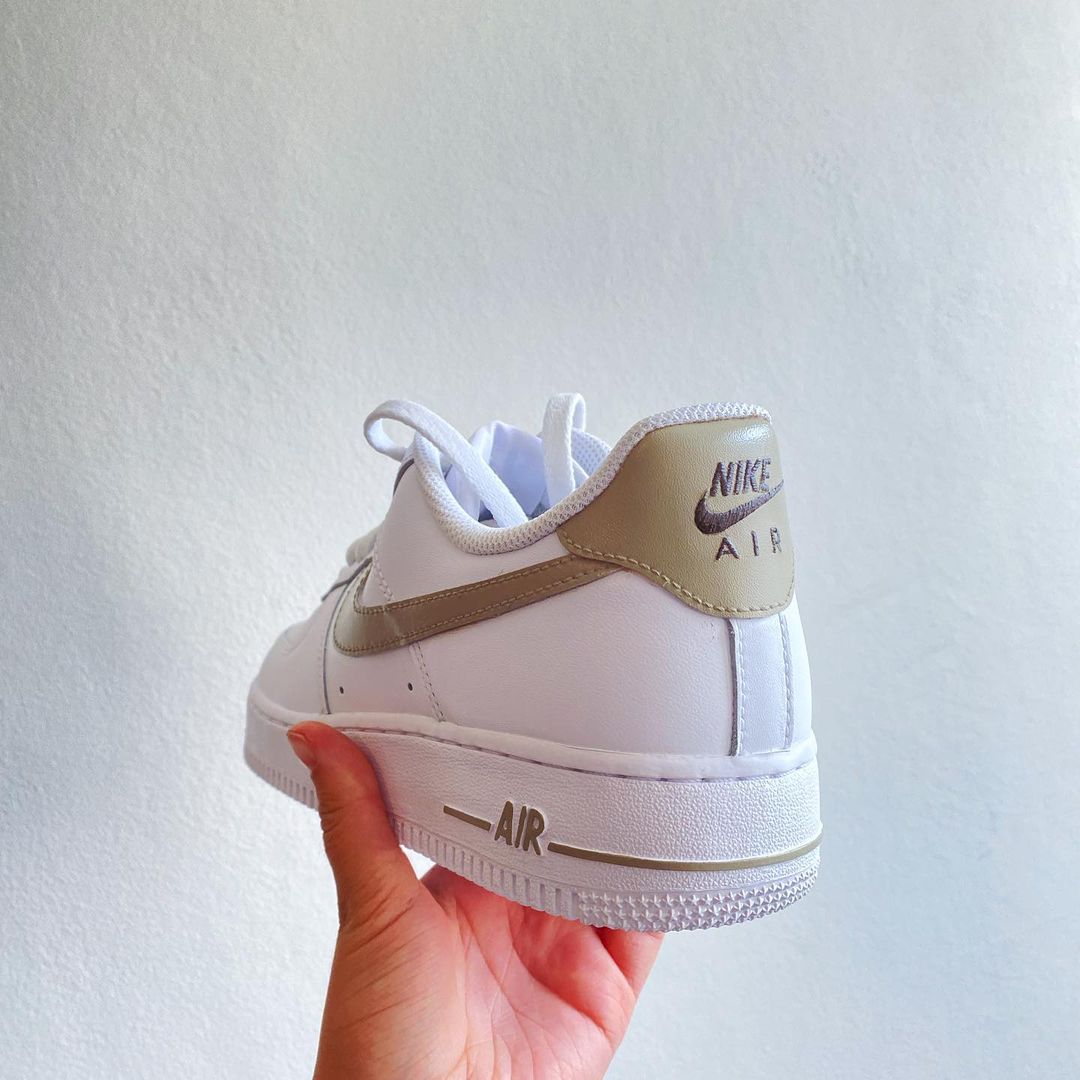 Custom Air Force 1 Beige Browns-shecustomize