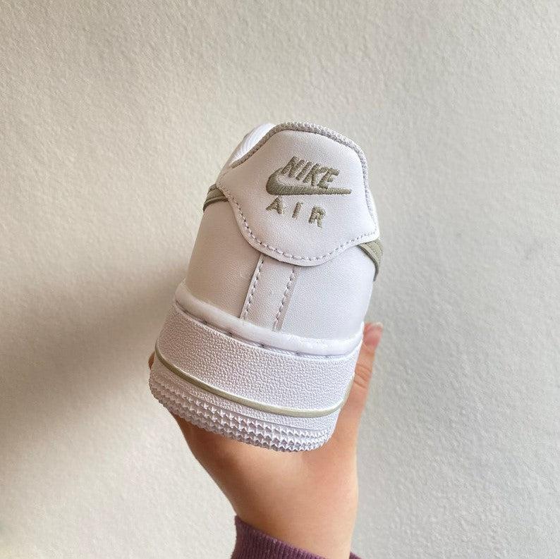 Custom Air Force 1 Beige Swoosh-shecustomize