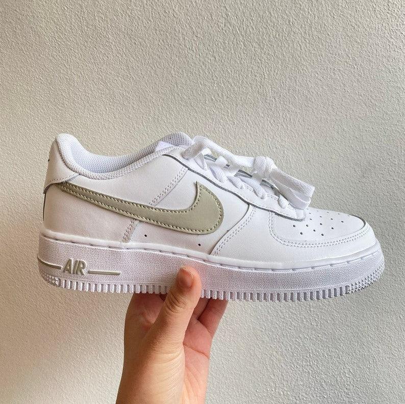 Custom Air Force 1 Beige Swoosh-shecustomize