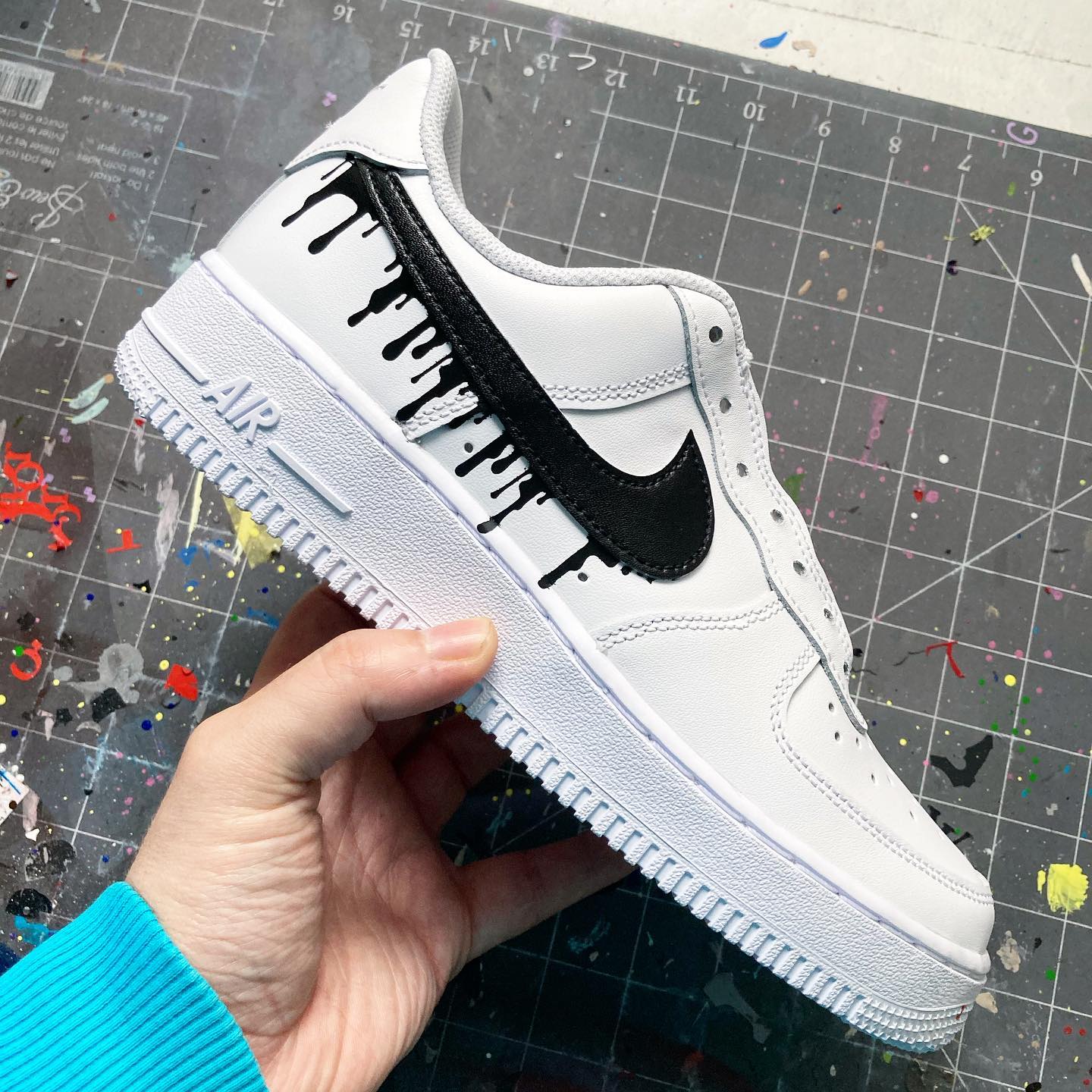 Custom Air Force 1 Black Drip-shecustomize