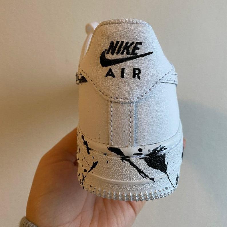 Custom Air Force 1 Black Splatter-shecustomize