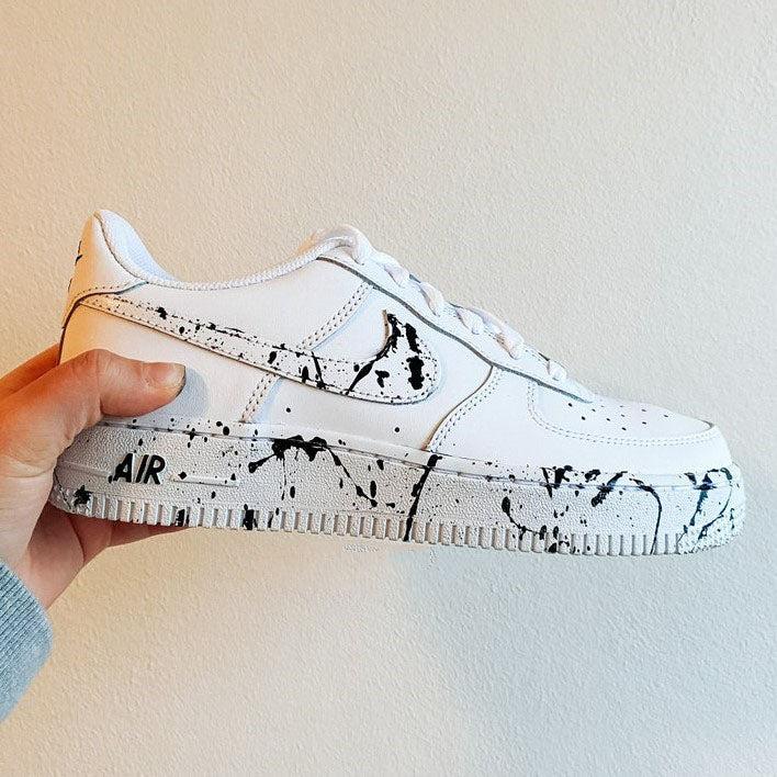 Custom Air Force 1 Black Splatter-shecustomize
