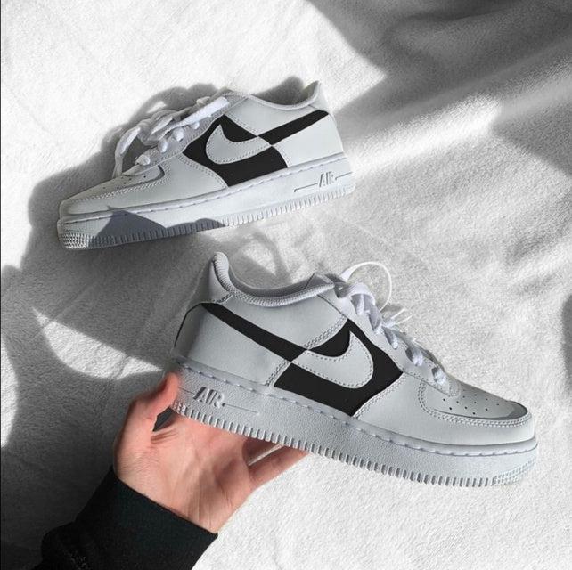 Custom Air Force 1 Block Black White-shecustomize