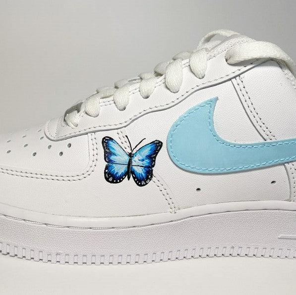 Custom Air Force 1 Blue Butterflies-shecustomize
