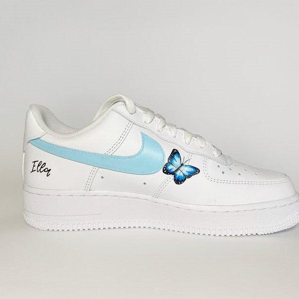 Custom Air Force 1 Blue Butterflies-shecustomize