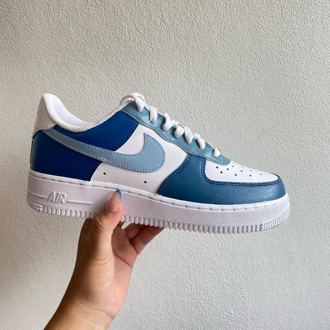 Custom Air Force 1 Blue Colourblock-shecustomize