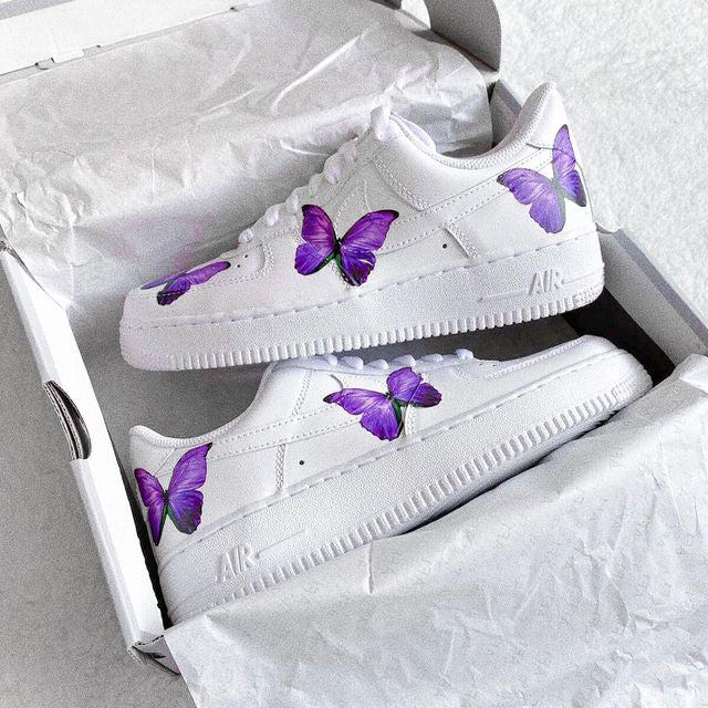 Custom Air Force 1 Butterflies Purple-shecustomize
