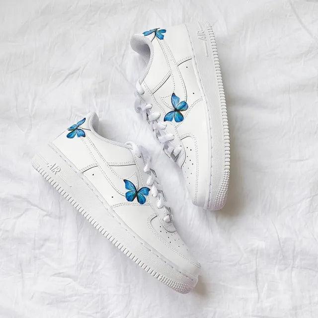 Custom Air Force 1 Butterfly Blue-shecustomize