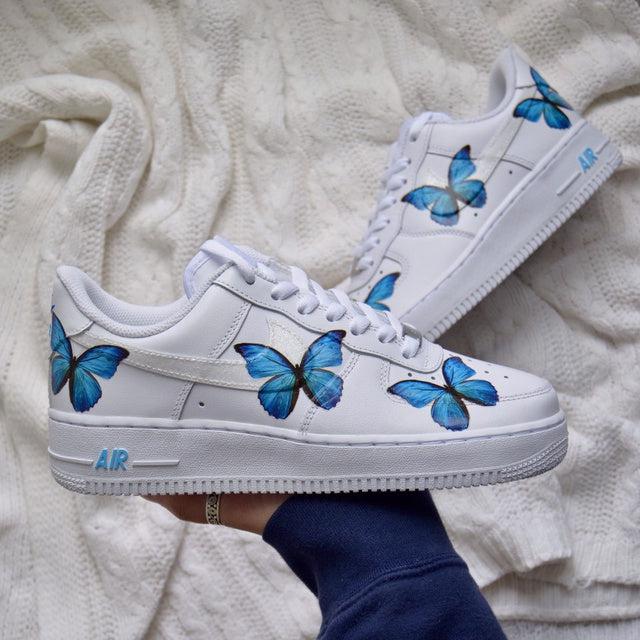 Custom Air Force 1 Butterfly Blue-shecustomize
