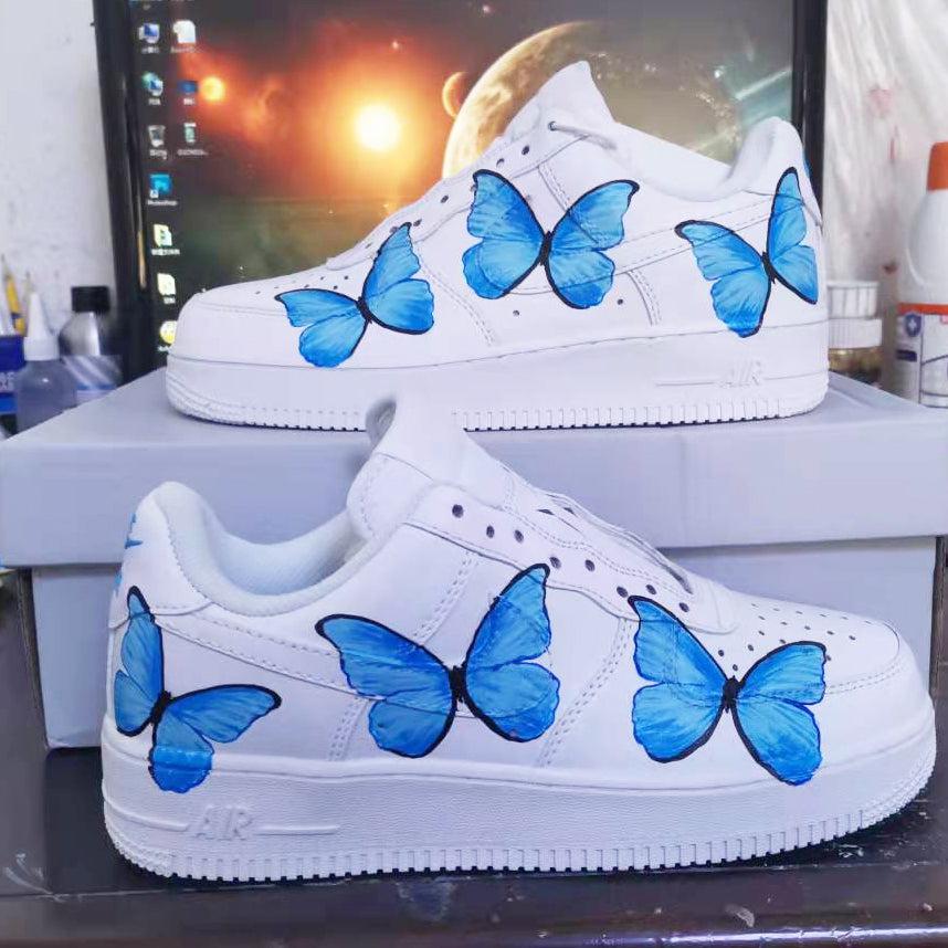 Custom Air Force 1 Butterfly Blue-shecustomize