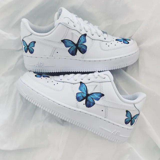 Custom Air Force 1 Butterfly Blue-shecustomize