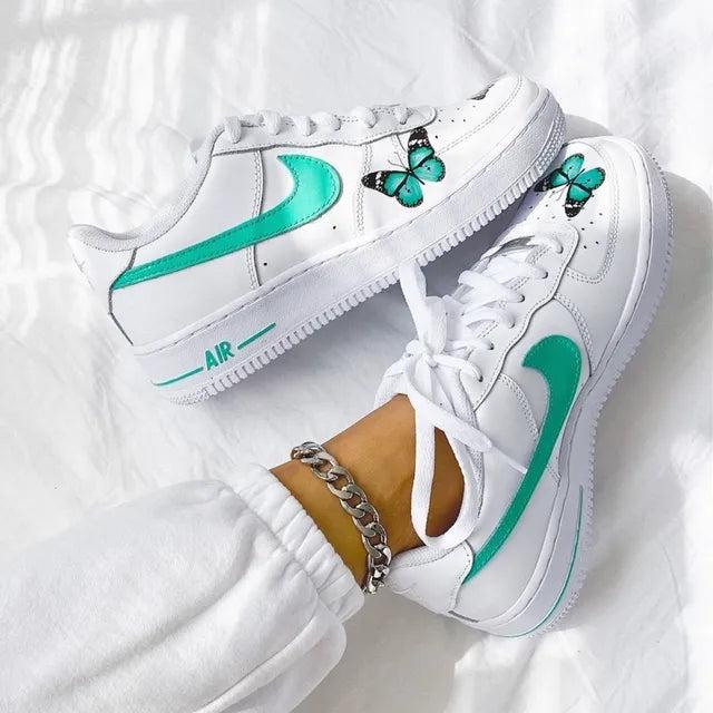 Custom Air Force 1 Butterfly Mint-shecustomize