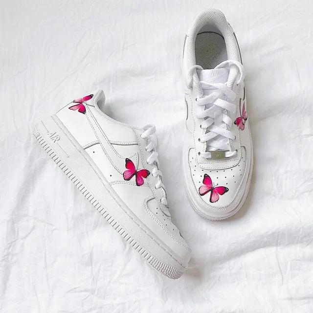 Custom Air Force 1 Butterfly Pink-shecustomize