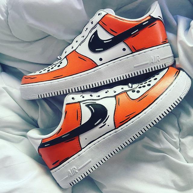 Custom Air Force 1 Cartoon Orange-shecustomize