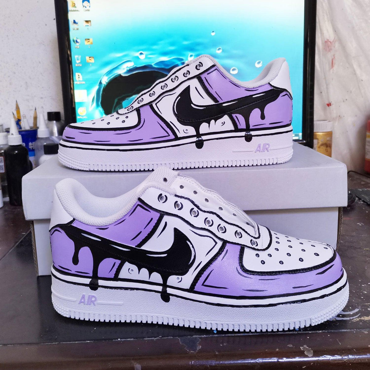 Nike air force one cartoon custom Clearance