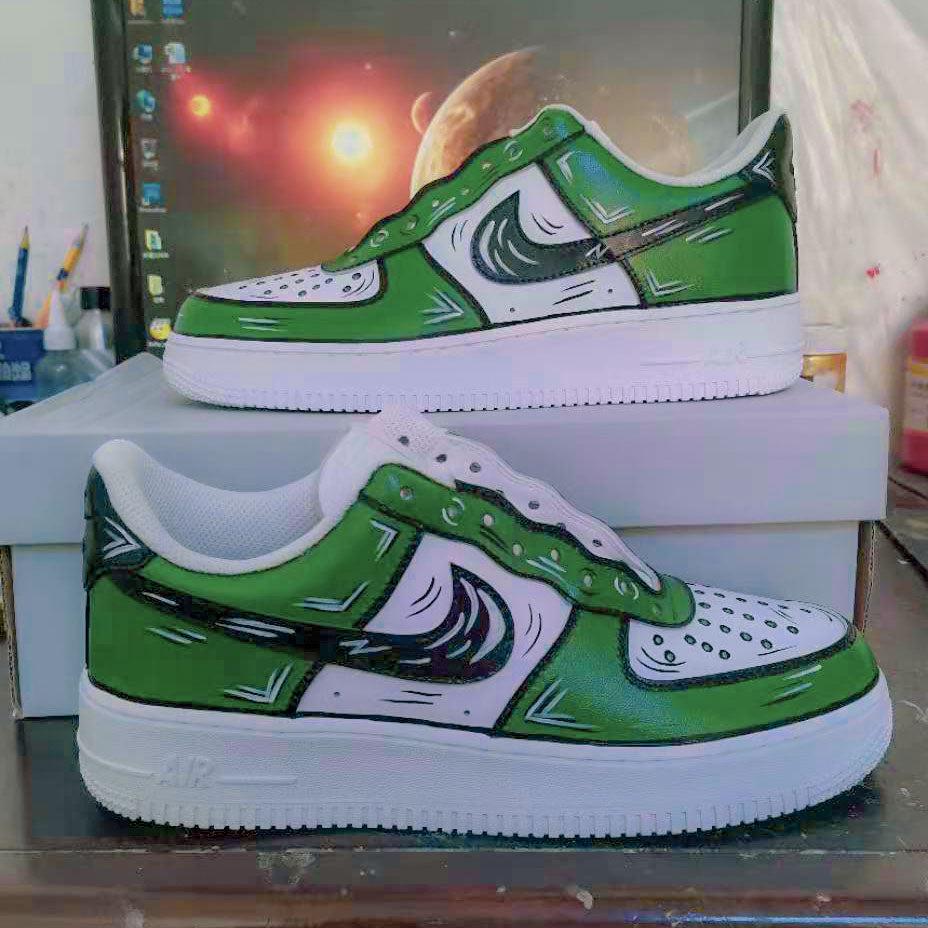 Custom Air Force 1 Catoons Dark Green-shecustomize