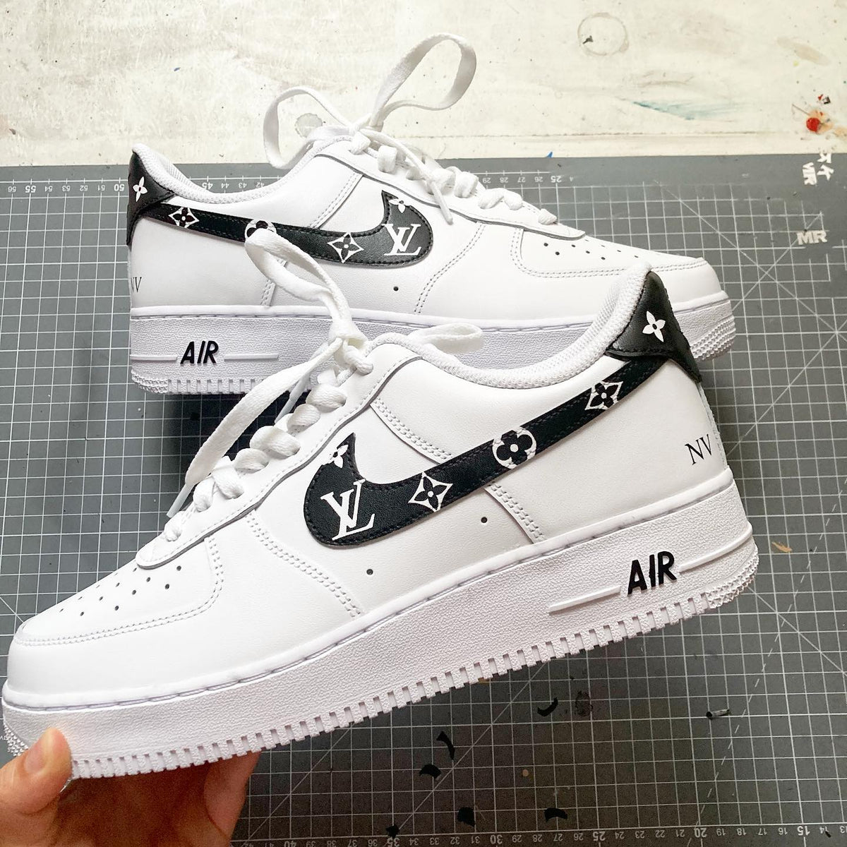 Custom Air Force 1 Custom Black Swoosh Designð¤ â SHECUSTOMIZE