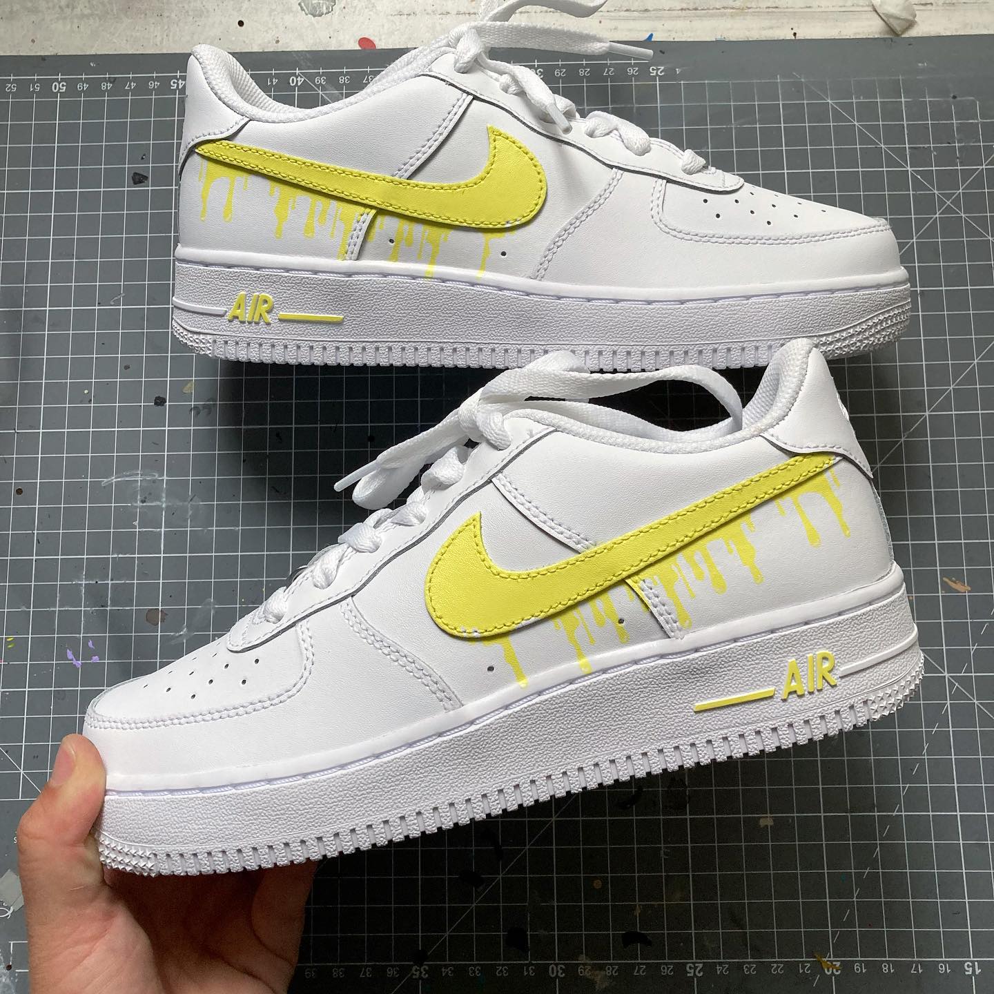 Custom Air Force 1 Drip Yellow-shecustomize