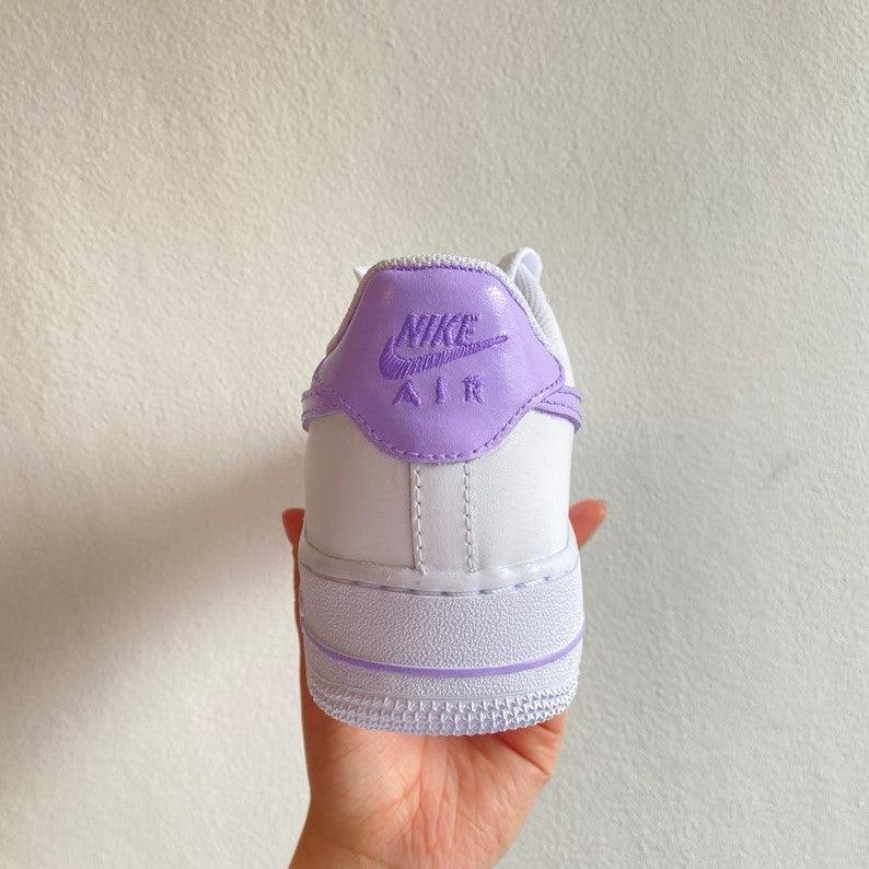 Custom Air Force 1 lilac Swoosh Details-shecustomize