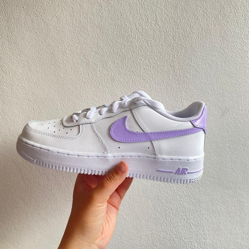 Custom Air Force 1 lilac Swoosh Details-shecustomize
