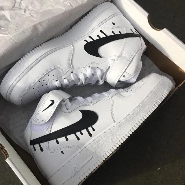 Custom Air Force 1 Mid Drip Black-shecustomize