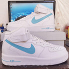 Custom Air Force 1 Mid Swoosh Blue-shecustomize