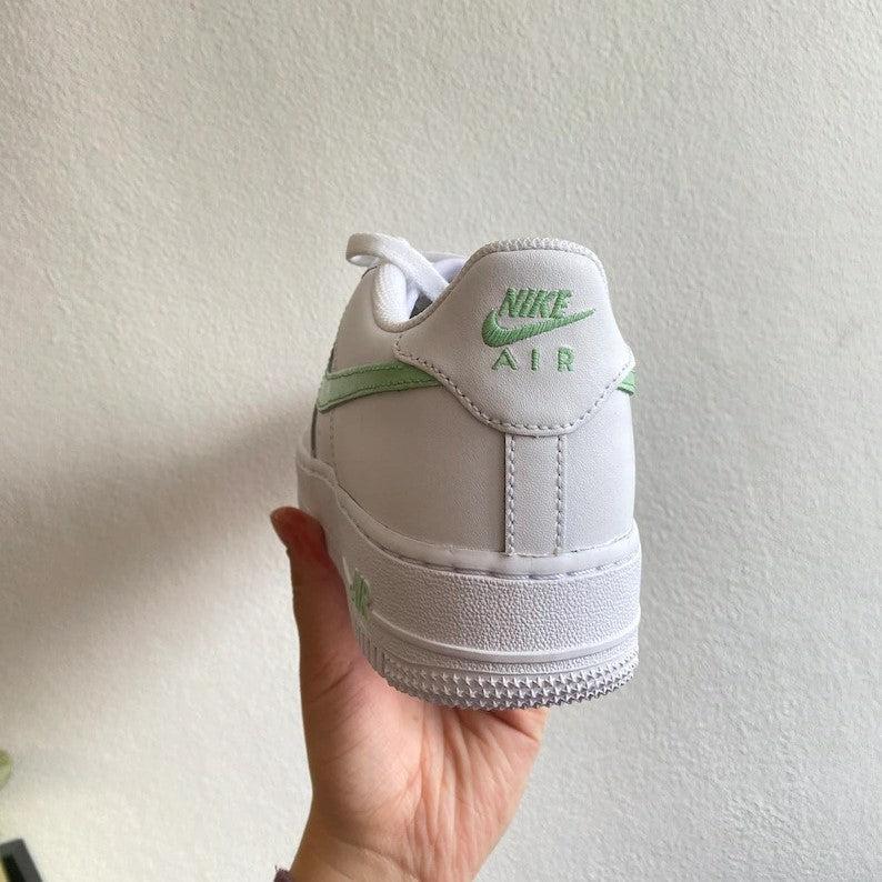 Custom Air Force 1 Mint Green Swoosh-shecustomize