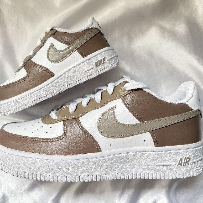 Custom Air Force 1 Mocha Brown-shecustomize