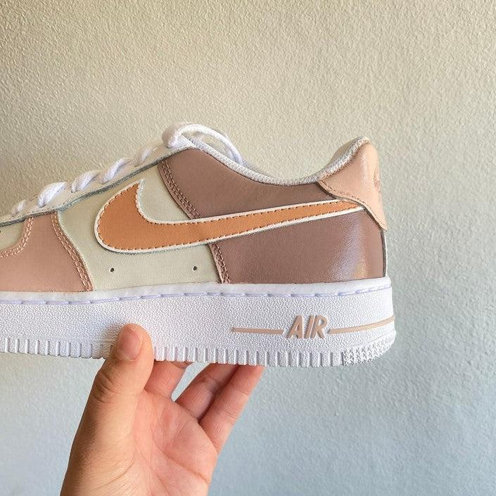 Custom Air Force 1 Nude Colour Block-shecustomize