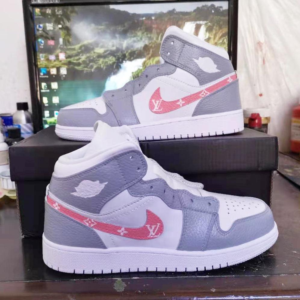 Custom Air Force 1 Pink Gray-shecustomize