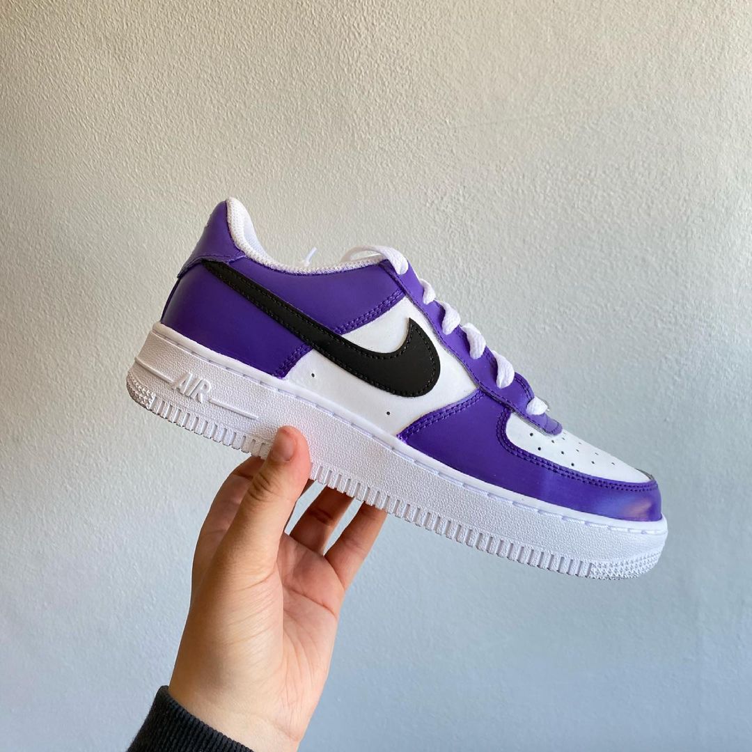 Custom Air Force 1 Pretty Purple Black Combo-shecustomize