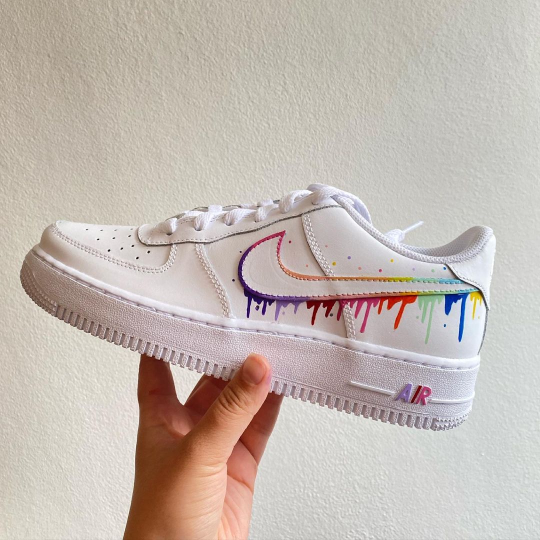Custom Air Force 1 Rainbow Drip-shecustomize