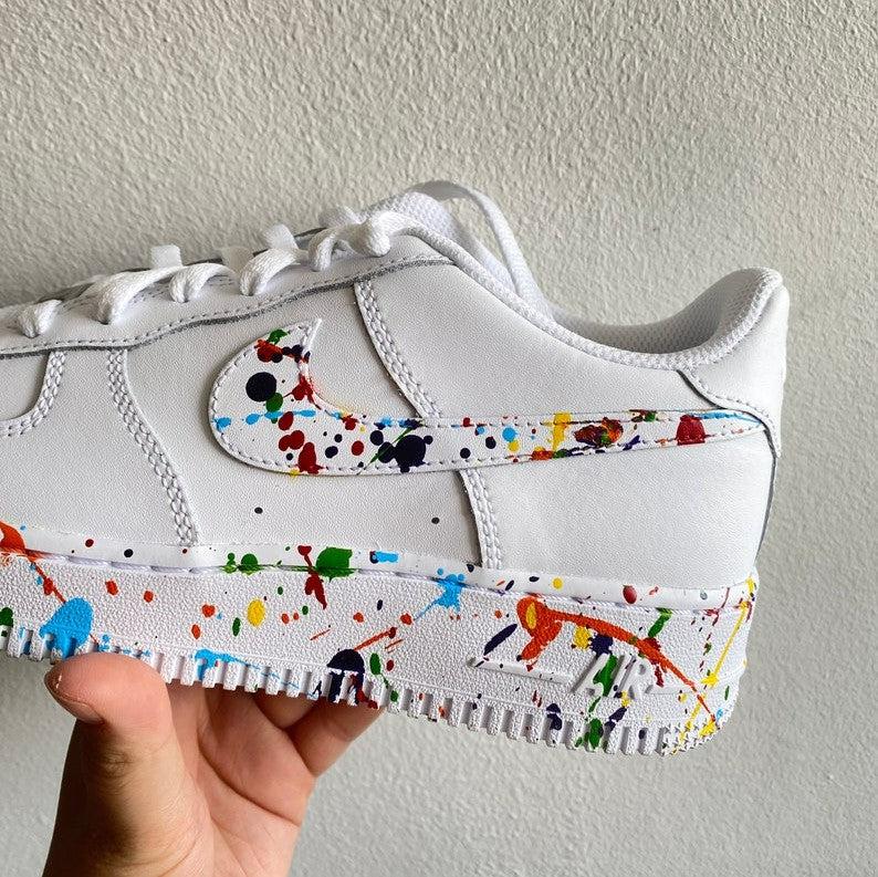 Custom Air Force 1 Rainbow Splatter-shecustomize