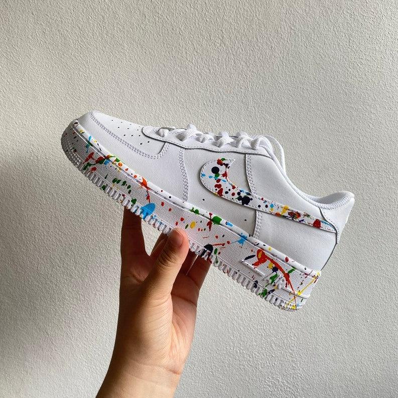 Custom Air Force 1 Rainbow Splatter-shecustomize