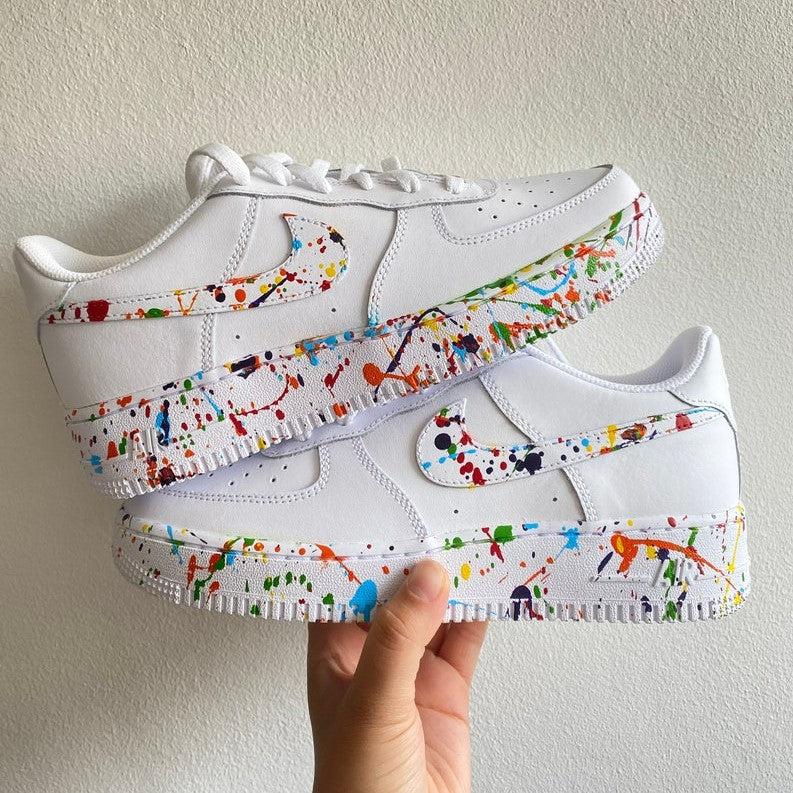 Custom Air Force 1 Rainbow Splatter-shecustomize