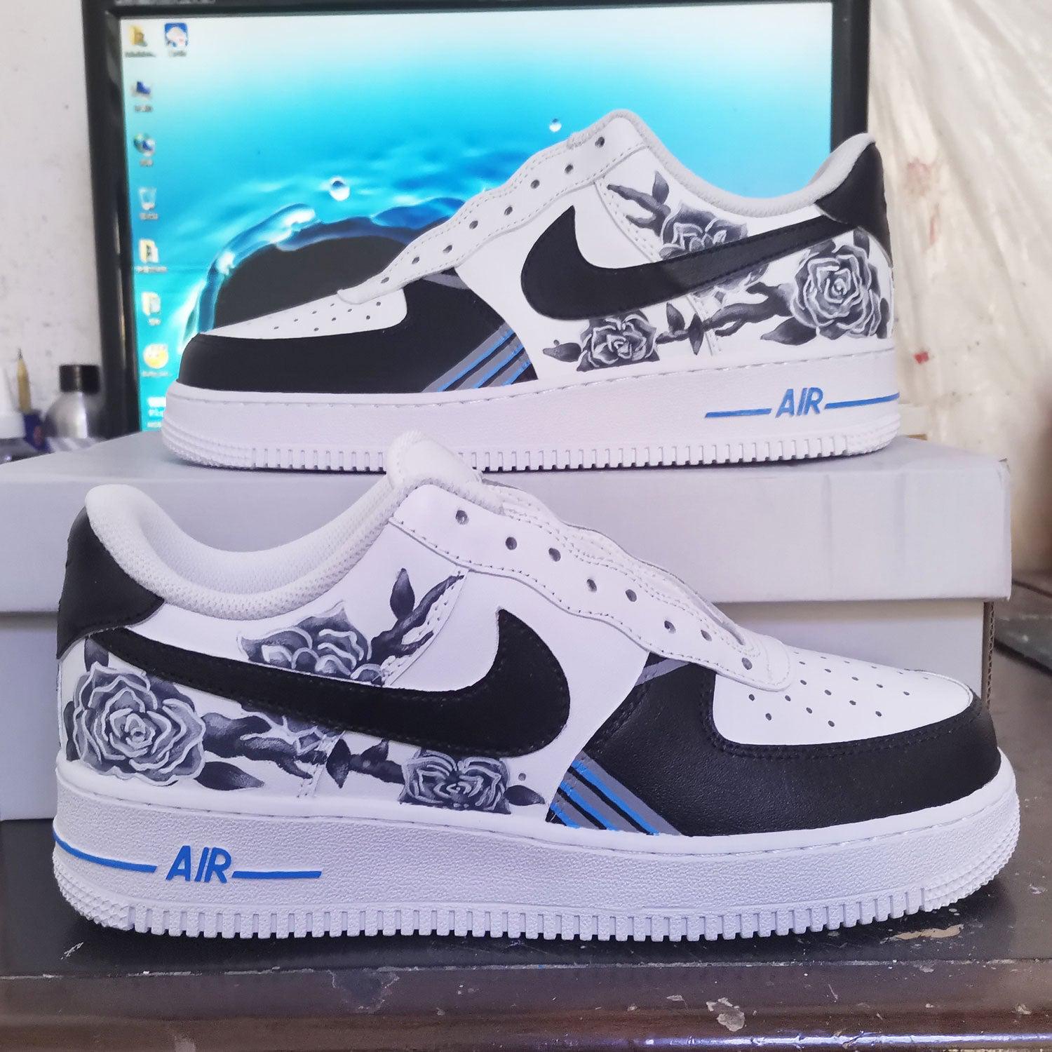 Custom Air Force 1 Rose Black-shecustomize