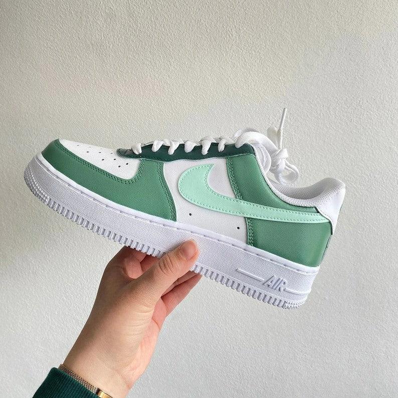 Custom Air Force 1 Sage Colour Block-shecustomize